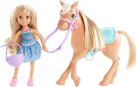 Barbie Famille Mini Poup E Blonde Chelsea Et Son Poney Jouet Pour Enfant Dyl Amazon Fr