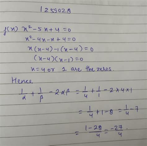 If Alpha And Beta Are The Zeros Of The Quadric Polynomial F X X 2