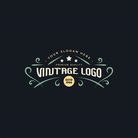 vintage logo template with retro color for apparel logo, coffee shop ...