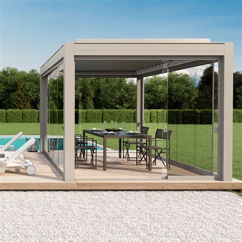 Self Supporting Pergola Line Ke Outdoor Design Thermo Lacquered Aluminum Glass Custom