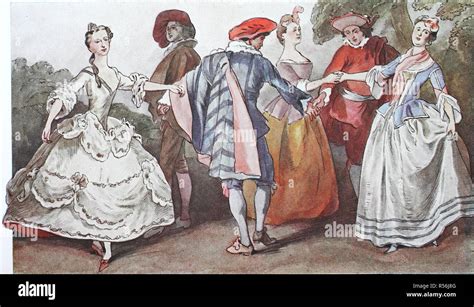 Fashion Clothing Costumes In France Rococo Style Clothing From Around 1730 Ballroom Dancing