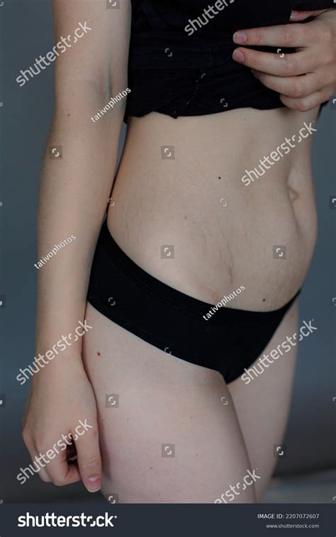 Naked Woman Black Underwear Female Belly Stock Photo Shutterstock
