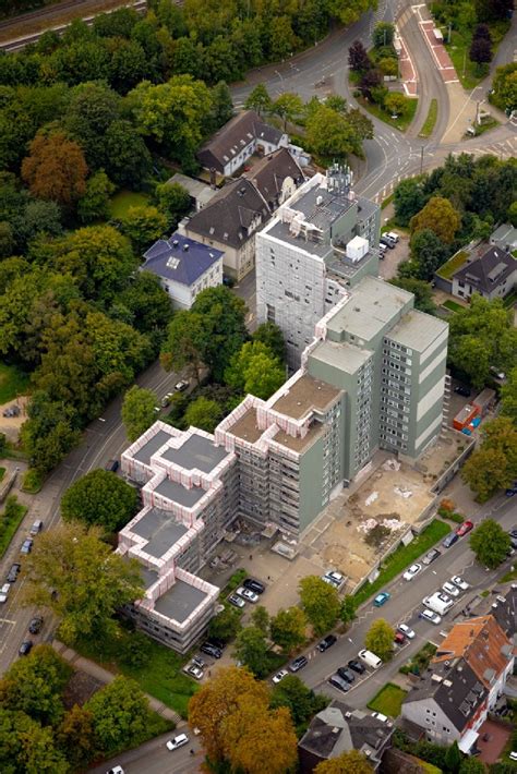 Luftaufnahme Dortmund Sanierung Hochhaus Geb Ude Im Wohngebiet An