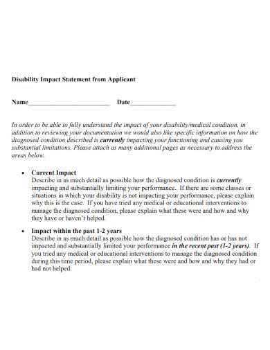 Disability Impact Statement Examples Format How To Write Pdf