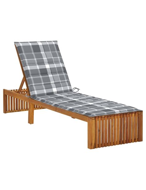 Chaise Longue Avec Coussin Bois D Acacia Solide Jardinao