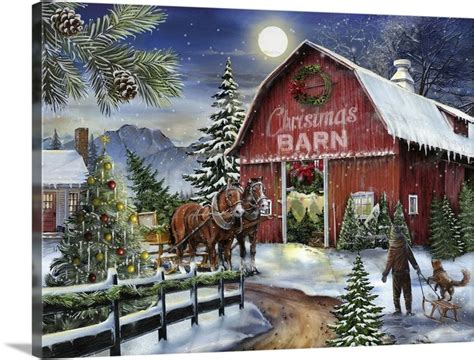 The Christmas Barn Christmas Farm Country Christmas Christmas Scenes