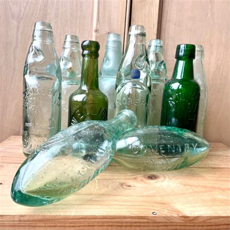 Vintage Codd Neck Bottle Green Glass Bottles Vintage Glass Etsy UK