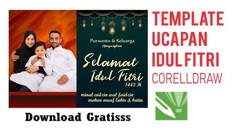 Download Template Kartu Ucapan Idul Fitri Cdr Youtube