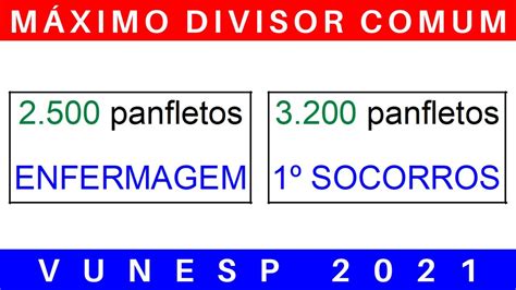 Tj Sp Concurso Matem Tica M Ximo Divisor Comum Tjsp Vunesp