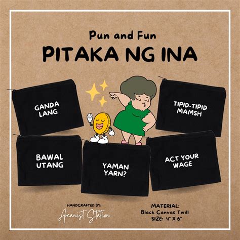 Pitaka Ng Ina Pun And Fun Tagalog Witty Coin Purse Shopee Philippines