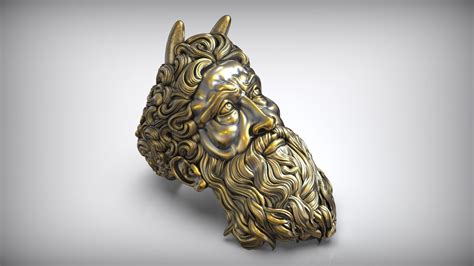 Moses With Horns Michelangelo Oxidized Bponze Ring 3D model 3D ...