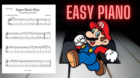 Super Mario Bros Easy Piano Animated Sheet Music Tutorial