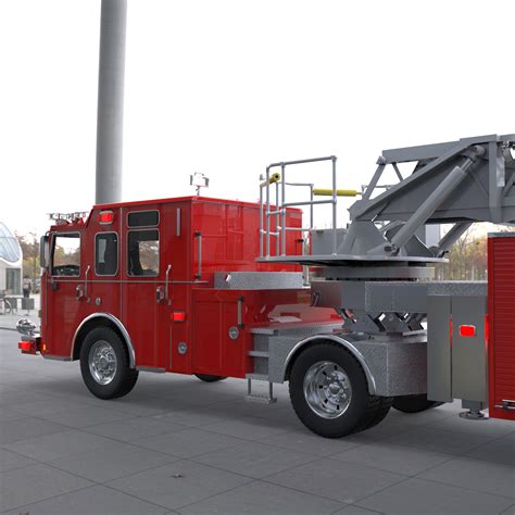 Pierce Ascendant 107 Heavy Duty Tiller Aerial Ladder CGTrader