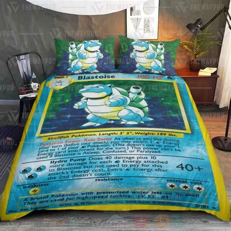 HOT Anime Pokemon Blastoise Card Luxury Bedding Set Express Your