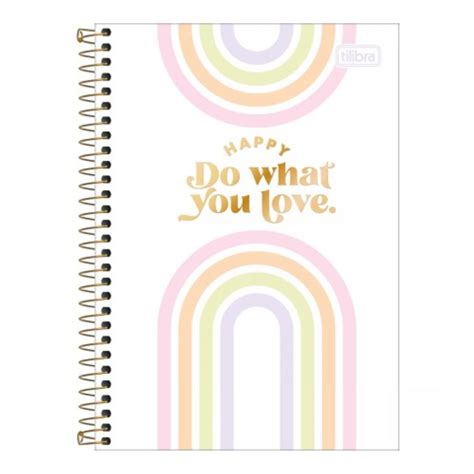 Caderno Espiral Tilibra Happy Colorido A Art Pel