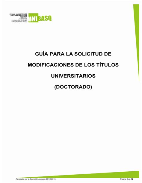 Gu A Para La Solicitud De Modificaciones De Los T Tulos