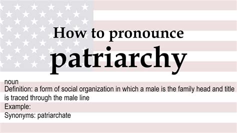 How To Pronounce Patriarchy Meaning Youtube