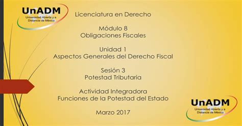 Licenciatura en Derecho Módulo 8 Obligaciones Fiscales PDF