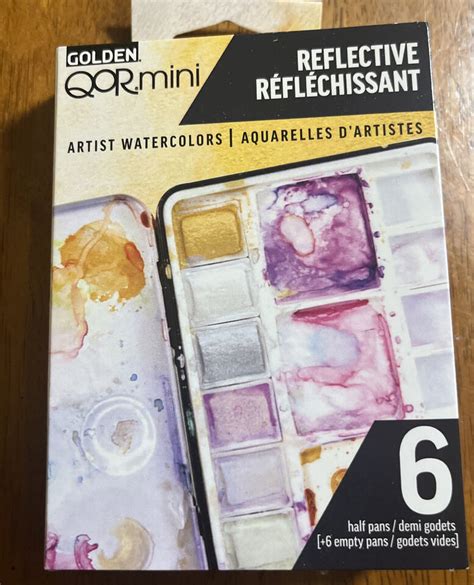 GOLDEN QOR MINI REFLECTIVE ARTIST WATERCOLORS 6 HALF PANS Brand New