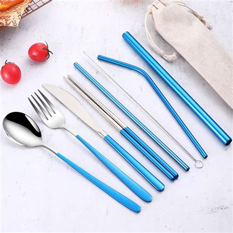 Hilee 8in1 Creative 304 Stainless Steel Cutlery Set Knife Chopsticks