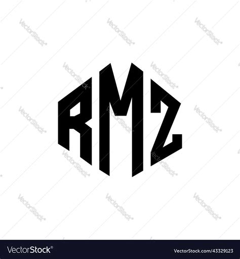 Rmz letter logo design with polygon shape Vector Image