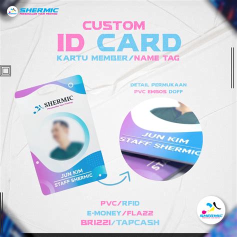 Cetak Custom Print Uv Id Card Pvc Rfid Kartu Member Nametag Doff Matte