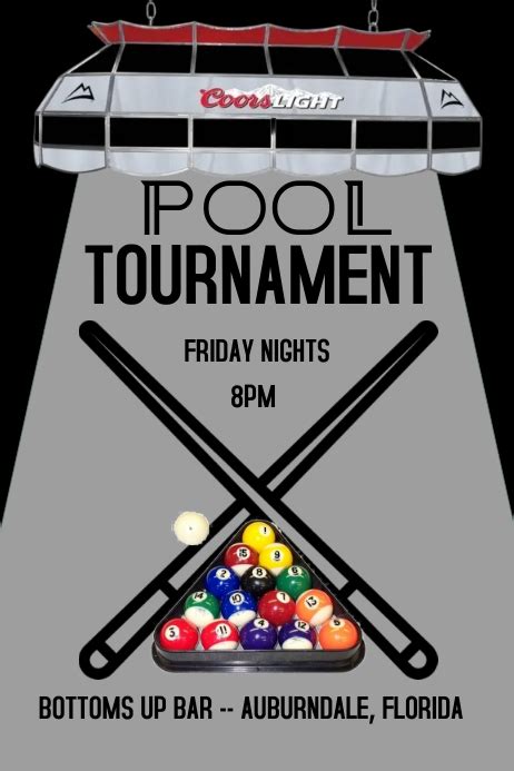 Pool Tournament Poster Template Postermywall