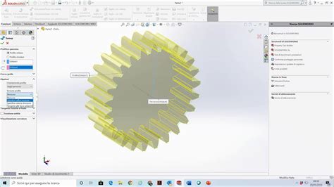 TUTORIAL SOLID WORKS Ruota Dentata Cilindrica Denti Elicoidali YouTube