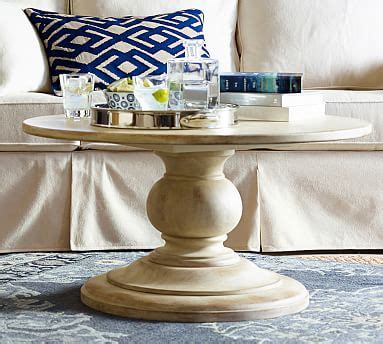 White Round Pedestal Coffee Table HOMYSTYLE