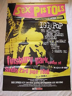Original Sex Pistols Iggy Pop Filthy Lucre Tour Four Sheet Promo Poster