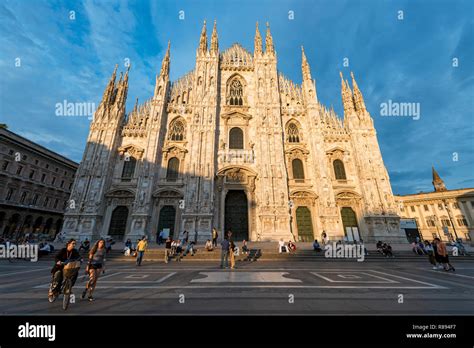 Horizontal view of Milan cathedral in Milan, Italy Stock Photo - Alamy