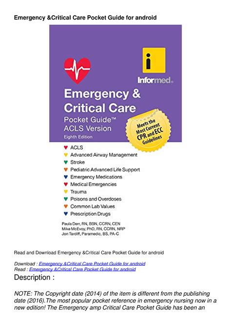 Epub Emergency Critical Care Pocket Guide For Android Emergency