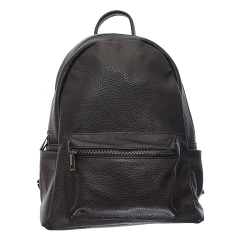 Rucsac negru din piele naturală monocompartimentat 8025