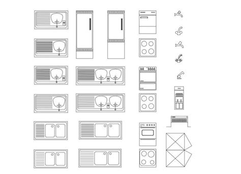 Multiple kitchen equipment elevation blocks cad drawing details dwg ...