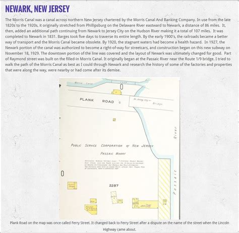 Morris Canal Route of Newark - STREET TO THE LEFT