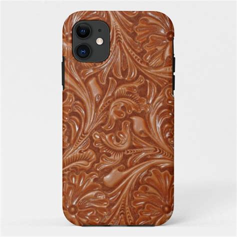 Cowboy Western Country Pattern Tooled Leather Case Mate Iphone Case