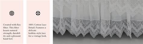 Rachel Ashwell Cluny Lace Bed Skirt Full White Home