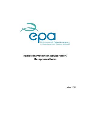 Fillable Online Radiation Protection Adviser RPA Re Approval Form Fax