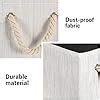 Maidmax Foldable Bamboo Fabric Storage Box With Cotton Rope Handle Set