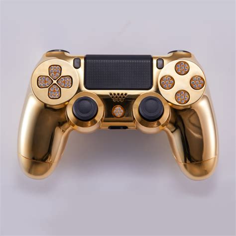 Lux DualShock 4 Controller For PS4 In 24k Yellow Gold And Diamonds By Brikk