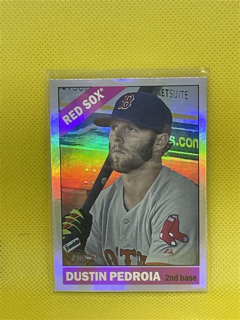 2015 Topps Heritage Dustin Pedroia Chrome Retail Foil SP THC 499 Red