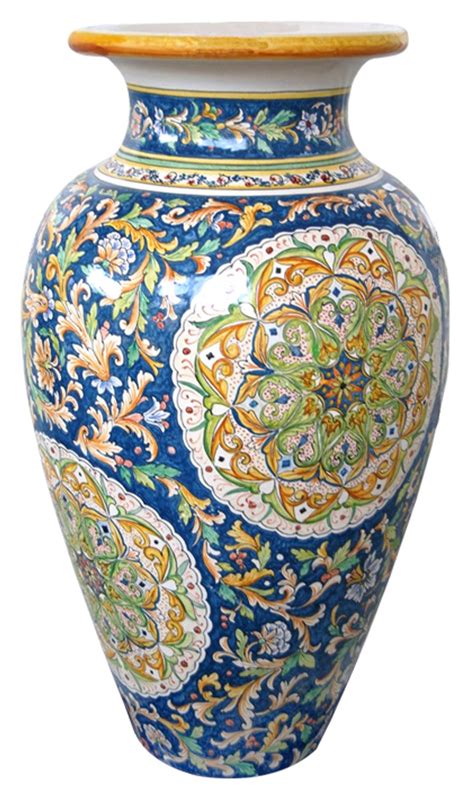 big vase  pottery blu background mod ceramics
