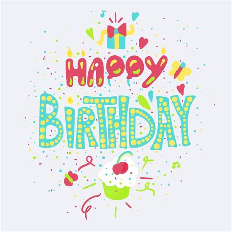 Happy Birthday Hand Drawn Color Lettering 6541828 Vector Art At Vecteezy