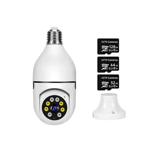 POOKY V380 Pro 360 Rotate Light Bulb Shape CCTV Camera Auto Tracking