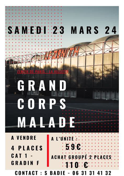 Achetez Concert Grand Corps Neuf Revente Cadeau Annonce Vente