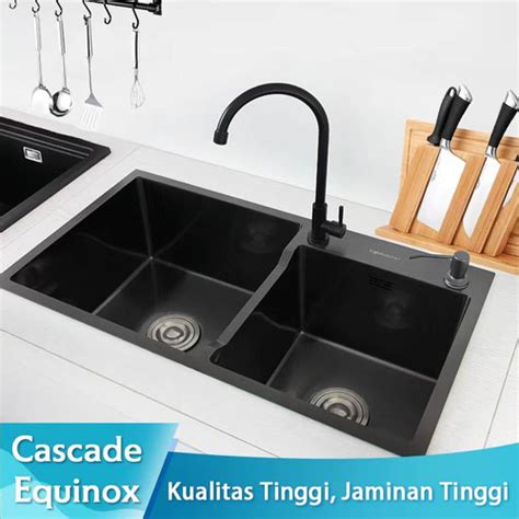 Promo Kitchen Sink Hitam Stainless Wastafel Uk 7843 Bak Cuci Piring 2