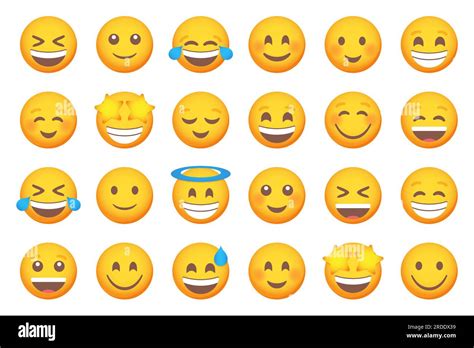 Ensemble d icônes de sourire émoticônes souriantes Ensemble emoji de