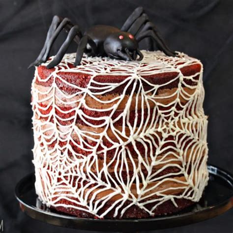 Red Velvet Marshmallow Spiderweb Cake Sugarhero