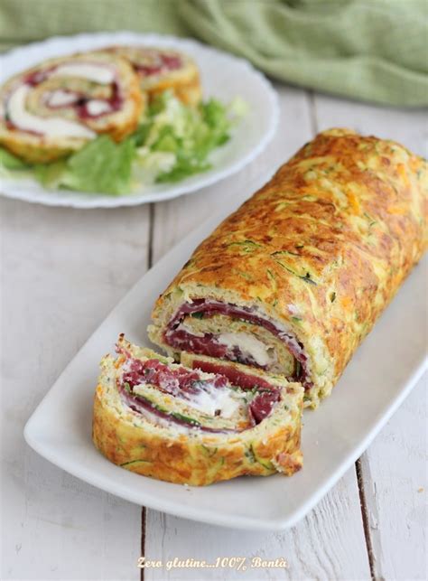 Rotolo Di Frittata Alle Verdure Farcito Con Bresaola E Mozzarella