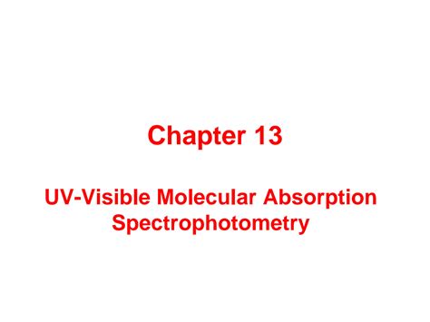 Solution Uv Visible Molecular Absorption Spectrophotometry Studypool